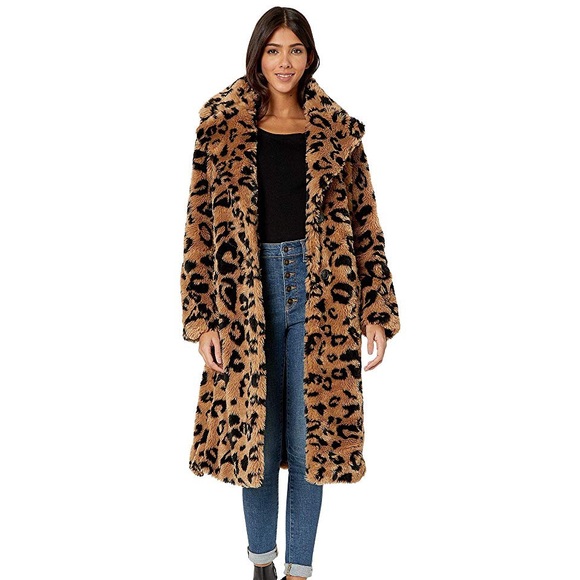 Avec Les Filles Jackets & Blazers - Avec Les Filles Leopard Teddy Faux Fur Coat NWT